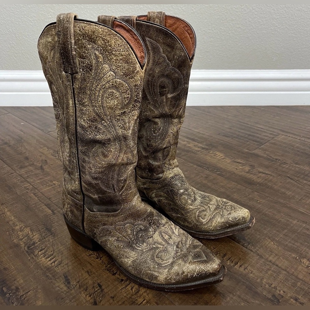 Dan Post DP2231 El Paso Western Boots 8.5 D Distressed Leather Cowboy
